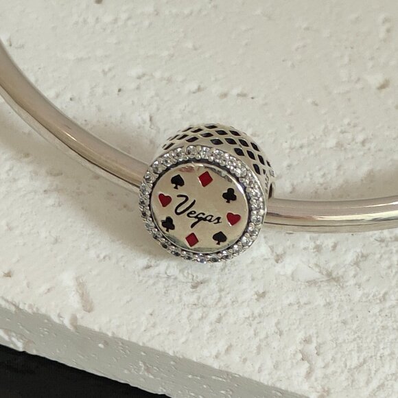 Pandora Jewelry - Pandora Las Vegas Player Double Sided Charm Poker Exclusive Bead Pendant S925